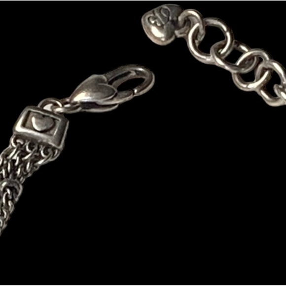 BRIGHTON Star Rocks Silver Plated Triple Strand Star Chain Woman’s Bracelet - Picture 9 of 12
